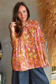 Annie 1972 Point Collar Smock Blouse Sergeant Pepper Pink